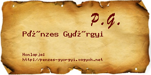 Pénzes Györgyi névjegykártya